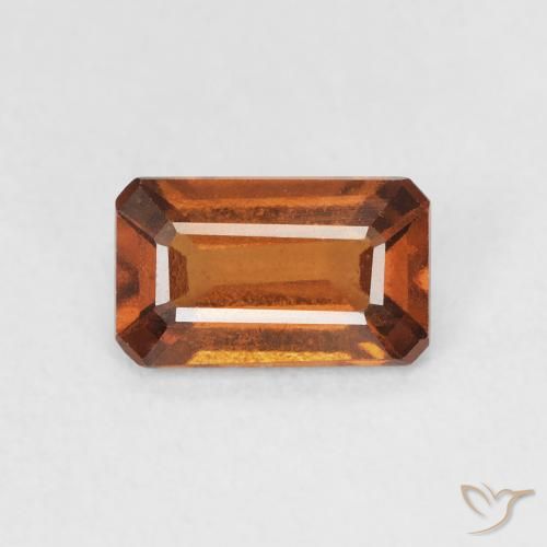 1.23ct طبيعي برتقالى غامق عقيق هيسونيت, قص الزمرد, VVS-VS