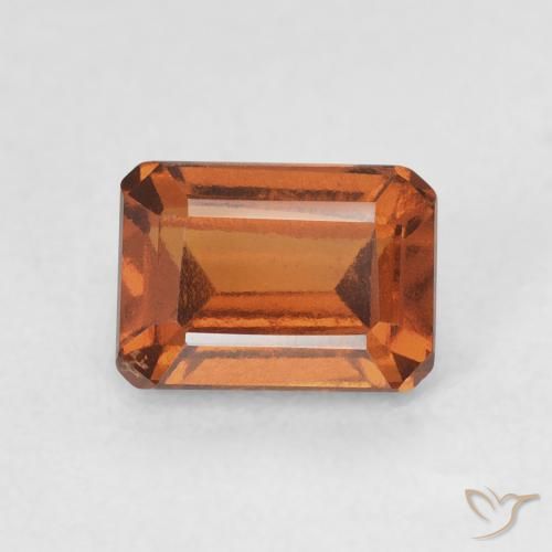 1.43ct طبيعي Medium Dark-Orange عقيق هيسونيت, قص الزمرد, VVS-VS