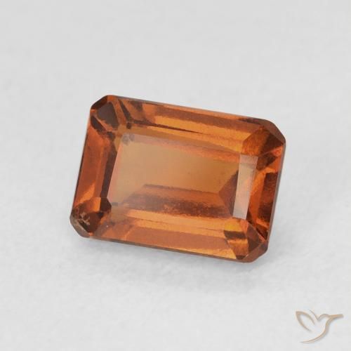 هيسونيت غارنيت Medium Dark-Orange طبيعي، ثمانى / قصة زمرد، 1.43 قيراط، VVS-VS