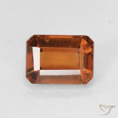 1.50ct طبيعي برتقالى غامق عقيق هيسونيت, قص الزمرد, VVS-VS