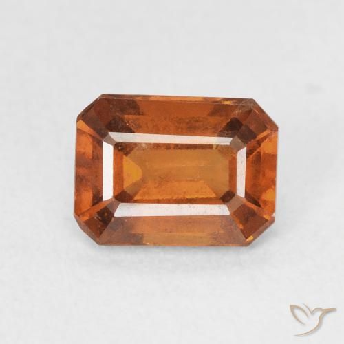 1.48ct طبيعي Medium Dark-Orange عقيق هيسونيت, قص الزمرد, VVS-VS