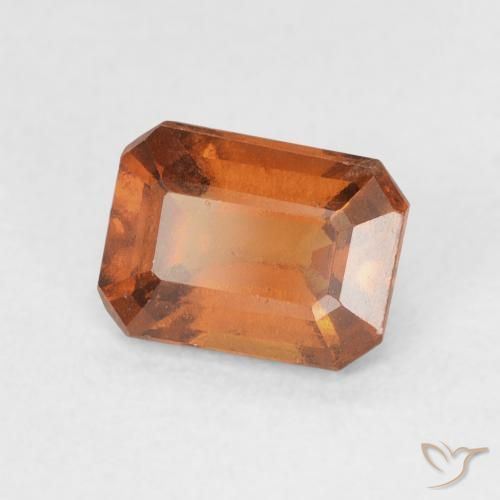 هيسونيت غارنيت Medium Dark-Orange طبيعي، ثمانى / قصة زمرد، 1.48 قيراط، VVS-VS