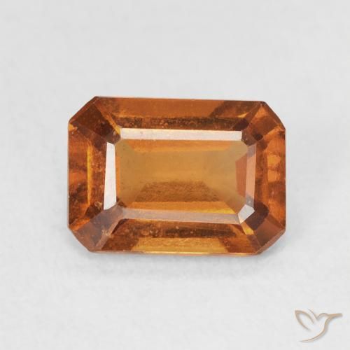 1.50ct طبيعي برتقالى غامق عقيق هيسونيت, قص الزمرد, VVS-VS