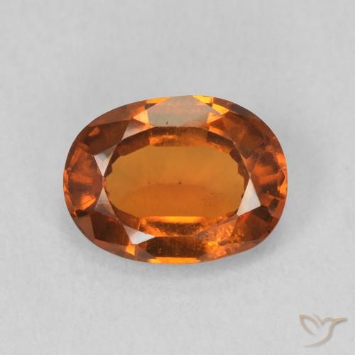 1.15ct طبيعي برتقالى نارى عقيق هيسونيت, بيضوي, قليلا جدا