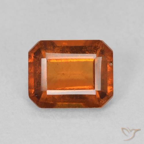 1.07ct طبيعي برتقالى متوسط عقيق هيسونيت, قص الزمرد, قليلا جدا