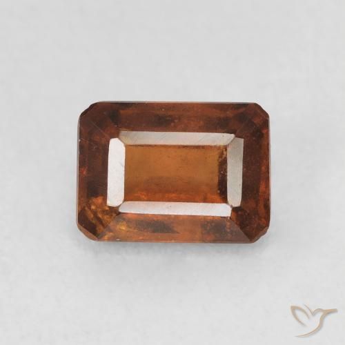 1.38ct طبيعي برتقالى نارى عقيق هيسونيت, قص الزمرد, قليلا جدا