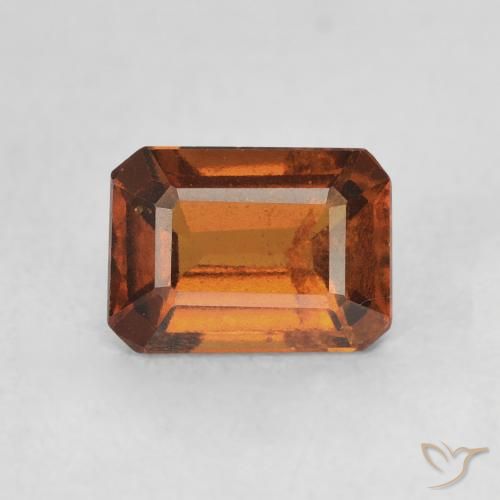 1.26ct طبيعي برتقالى متوسط عقيق هيسونيت, قص الزمرد, قليلا جدا
