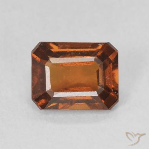 1.50ct طبيعي برتقالى غامق عقيق هيسونيت, قص الزمرد, VVS-VS