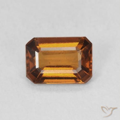 0.91ct طبيعي برتقالى بنى عقيق هيسونيت, قص الزمرد, VVS-VS
