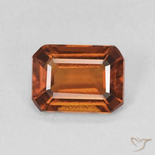 1.32ct طبيعي برتقالى غامق عقيق هيسونيت, قص الزمرد, VVS-VS