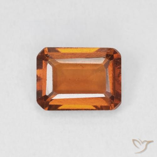 1.40ct طبيعي برتقالى غامق عقيق هيسونيت, قص الزمرد, VVS-VS
