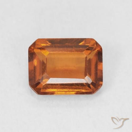 1.12ct طبيعي Medium Dark-Orange عقيق هيسونيت, قص الزمرد, VVS-VS