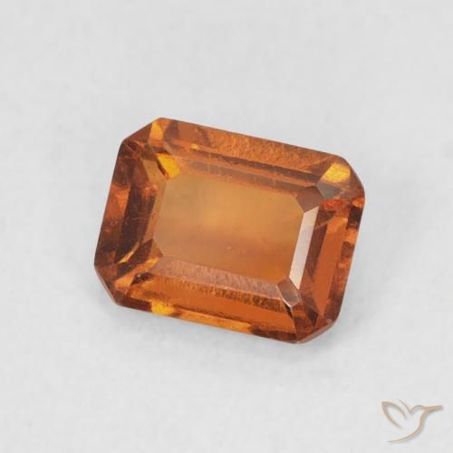 هيسونيت غارنيت Medium Dark-Orange طبيعي، ثمانى / قصة زمرد، 1.12 قيراط، VVS-VS