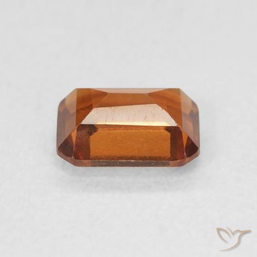 هيسونيت غارنيت Medium Dark-Orange طبيعي، ثمانى / قصة زمرد، 1.12 قيراط، VVS-VS