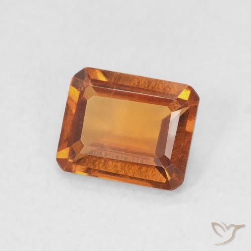 هيسونيت غارنيت Medium Dark-Orange طبيعي، ثمانى / قصة زمرد، 0.82 قيراط، VVS-VS