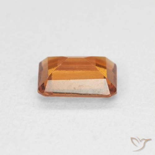 هيسونيت غارنيت Medium Dark-Orange طبيعي، ثمانى / قصة زمرد، 0.82 قيراط، VVS-VS