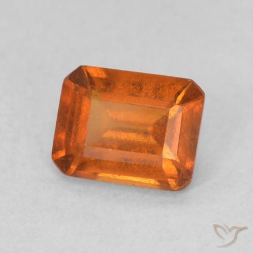 هيسونيت غارنيت Medium Dark-Orange طبيعي، ثمانى / قصة زمرد، 1.00 قيراط، قليلا جدا