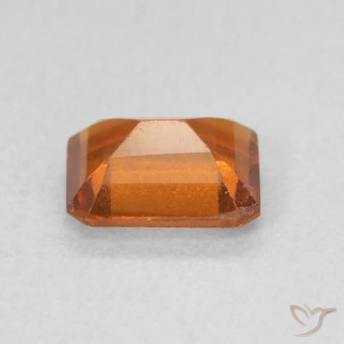 هيسونيت غارنيت Medium Dark-Orange طبيعي، ثمانى / قصة زمرد، 1.00 قيراط، قليلا جدا