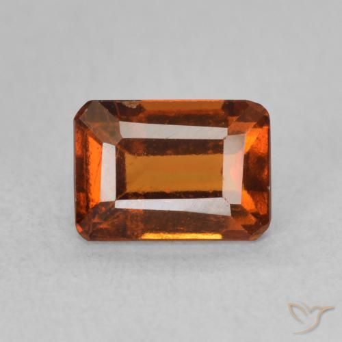 1.34ct طبيعي برتقالى نارى عقيق هيسونيت, قص الزمرد, قليلا جدا