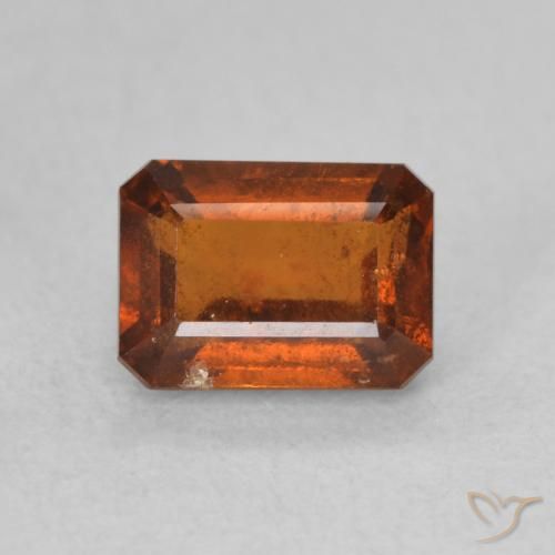 1.42ct طبيعي برتقالى محمر عقيق هيسونيت, قص الزمرد, VS-SI