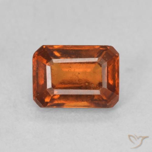 1.31ct طبيعي برتقالى محمر عقيق هيسونيت, قص الزمرد, VS-SI