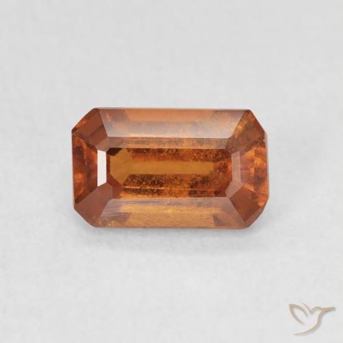 1.04ct طبيعي Medium Dark-Orange عقيق هيسونيت, قص الزمرد, VVS