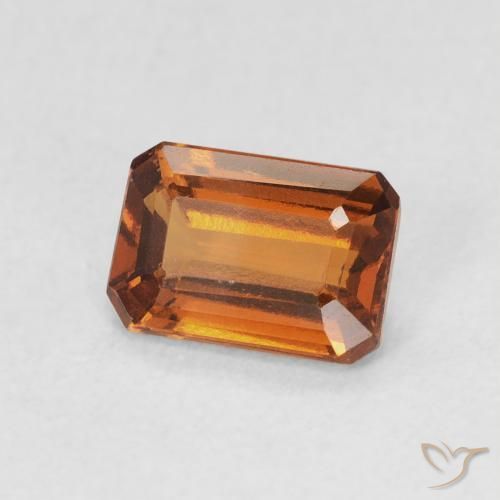 هيسونيت غارنيت Medium Dark-Orange طبيعي، ثمانى / قصة زمرد، 1.06 قيراط، VVS