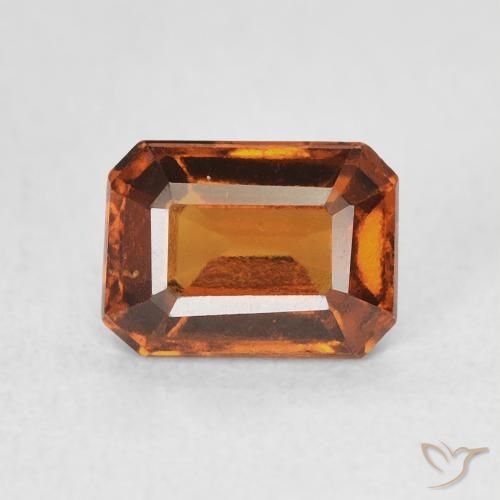 1.27ct طبيعي برتقالى محمر عقيق هيسونيت, قص الزمرد, VVS