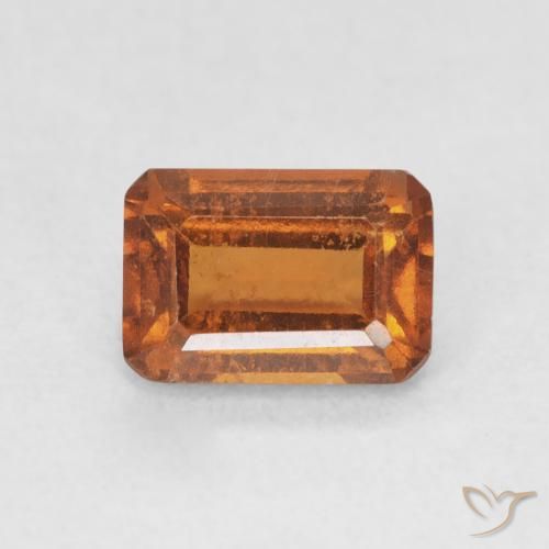 1.36ct طبيعي برتقالى متوسط عقيق هيسونيت, قص الزمرد, VS-SI