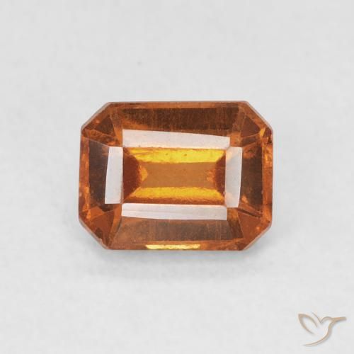 1.20ct طبيعي بنى برتقالى عقيق هيسونيت, قص الزمرد, VS-SI