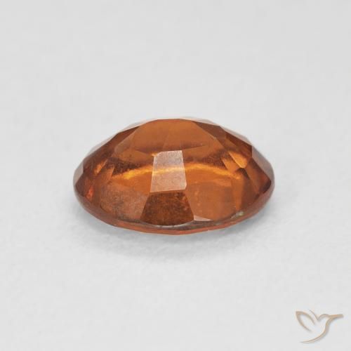 عقيق هيسونيت Medium Dark-Orange طبيعي، بيضوي، 1.77 قيراط، قليلا جدا