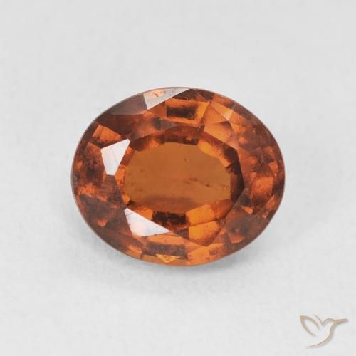 2.04ct طبيعي برتقالى محمر عقيق هيسونيت, بيضوي, قليلا جدا