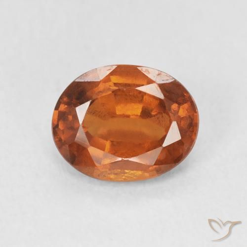 هيسونيت غارنيت Medium Dark-Orange طبيعي، بيضوي، 1.83 قيراط، قليلا جدا