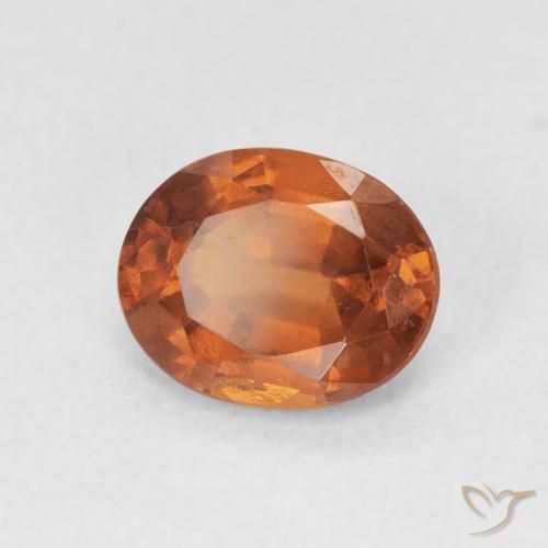 هيسونيت غارنيت Medium Dark-Orange طبيعي، بيضوي، 1.83 قيراط، قليلا جدا