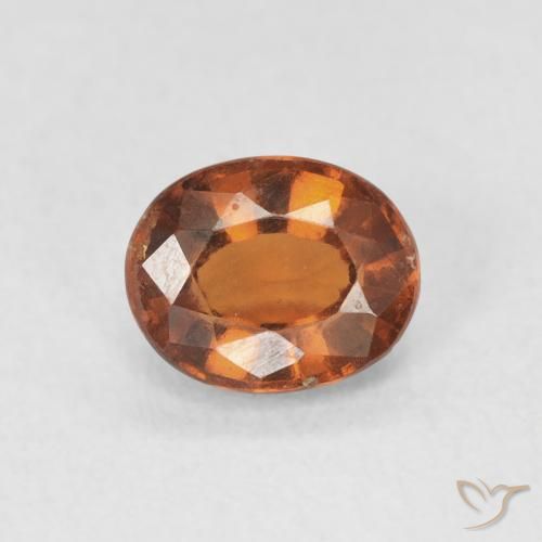 1.23ct طبيعي Medium Dark-Orange هيسونيت غارنيت, بيضوي, قليلا جدا