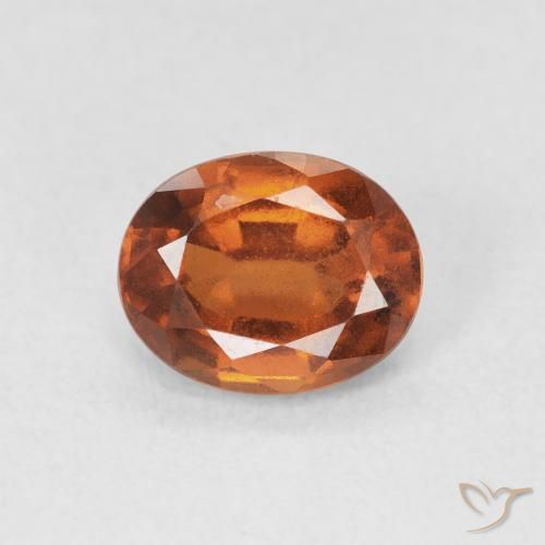 1.59ct طبيعي Medium Dark-Orange هيسونيت غارنيت, بيضوي, قليلا جدا
