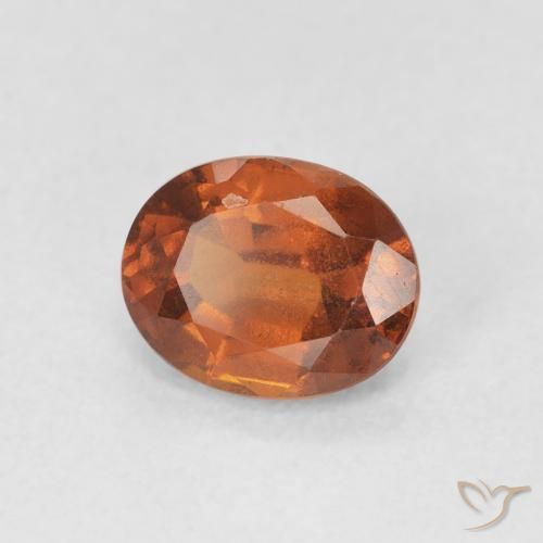 هيسونيت غارنيت Medium Dark-Orange طبيعي، بيضوي، 1.59 قيراط، قليلا جدا