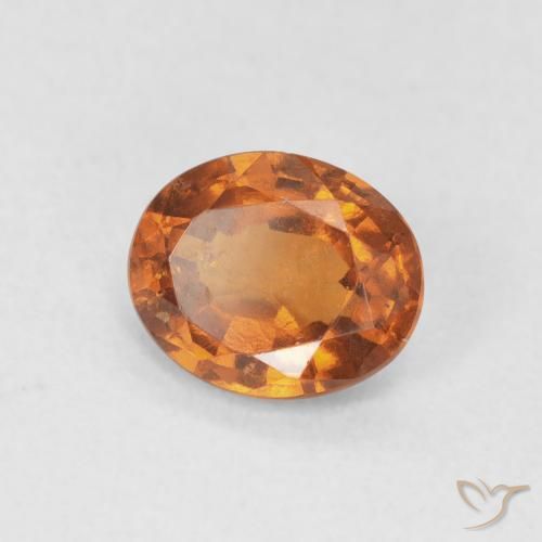 هيسونيت غارنيت Medium Dark-Orange طبيعي، بيضوي، 1.36 قيراط، قليلا جدا