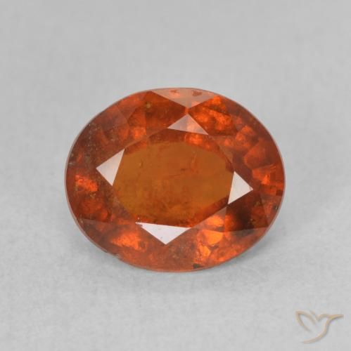 1.85ct طبيعي برتقالى متوسط هيسونيت غارنيت, بيضوي, VS-SI
