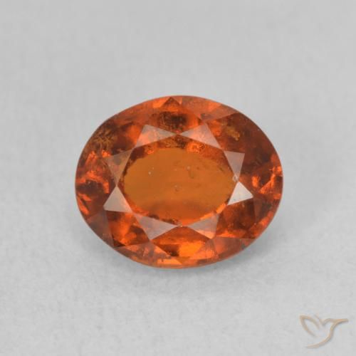 1.65ct طبيعي برتقالى محمر هيسونيت غارنيت, بيضوي, VS-SI