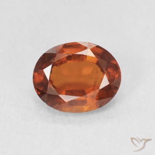 1.39ct طبيعي برتقالى كهرمانى هيسونيت غارنيت, بيضوي, قليلا جدا