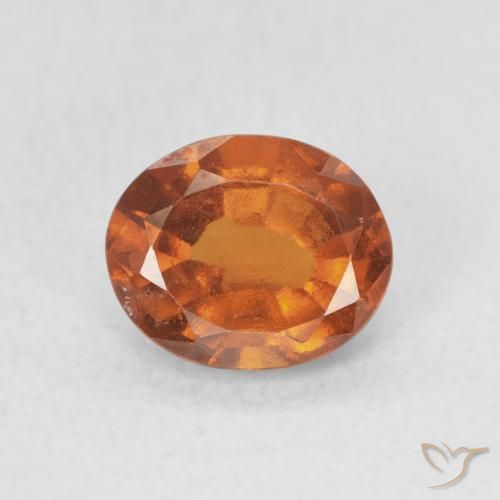 1.33ct طبيعي Medium Dark-Orange هيسونيت غارنيت, بيضوي, قليلا جدا