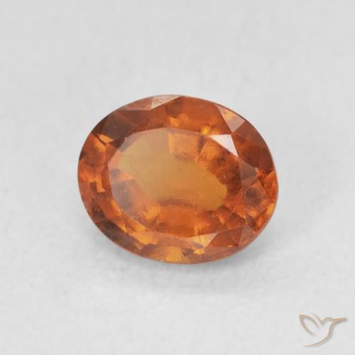 هيسونيت غارنيت Medium Dark-Orange طبيعي، بيضوي، 1.33 قيراط، قليلا جدا
