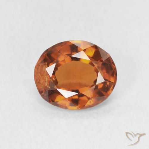 1.44ct طبيعي برتقالى كهرمانى هيسونيت غارنيت, بيضوي, VS-SI