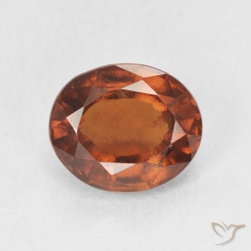 2.25ct طبيعي برتقالى غامق عقيق هيسونيت, بيضوي, قليلا جدا