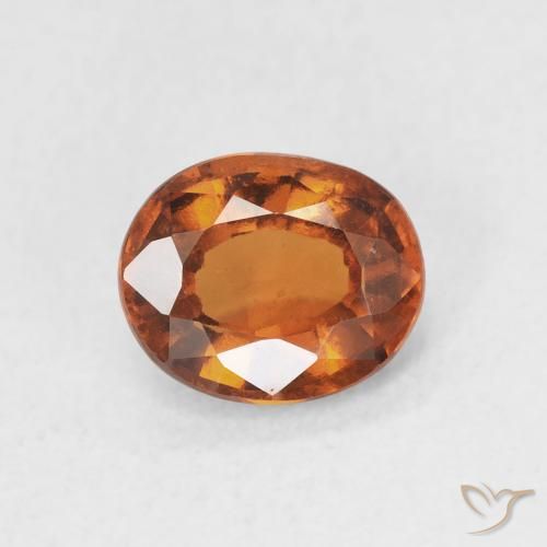 هيسونيت غارنيت Medium Dark-Orange طبيعي، بيضوي، 1.48 قيراط، قليلا جدا
