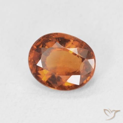 هيسونيت غارنيت Medium Dark-Orange طبيعي، بيضوي، 1.48 قيراط، قليلا جدا