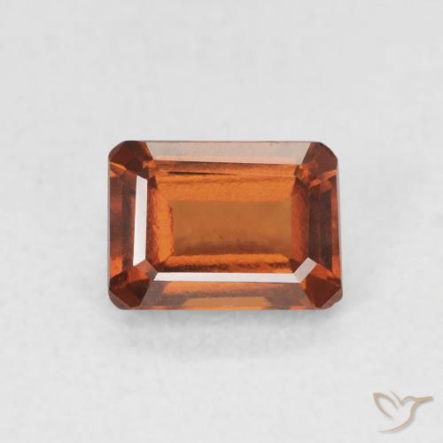 1.28ct طبيعي برتقالى متوسط عقيق هيسونيت, قص الزمرد, VVS-VS