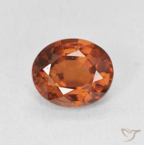 1.65ct طبيعي برتقالى غامق عقيق هيسونيت, بيضوي, VVS-VS
