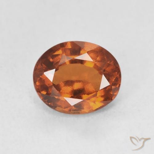 1.74ct طبيعي برتقالى محمر هيسونيت غارنيت, بيضوي, VVS-VS